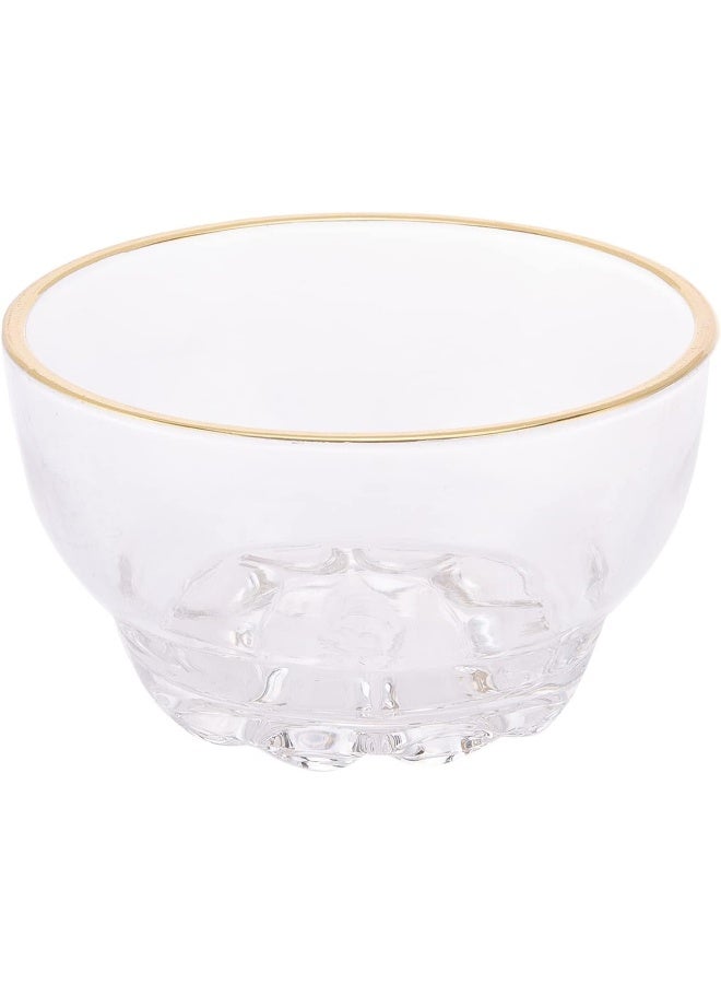 AKDC 3Pcs Glass Bowl L(8CM) XW(8CM) XH(5CM) Transparent, Gold - Image 3