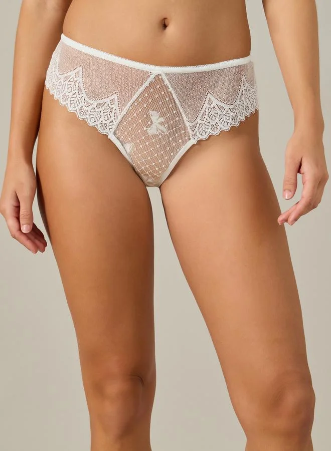Styli Styli Lace Bralette and Full Bottom Lingerie Set