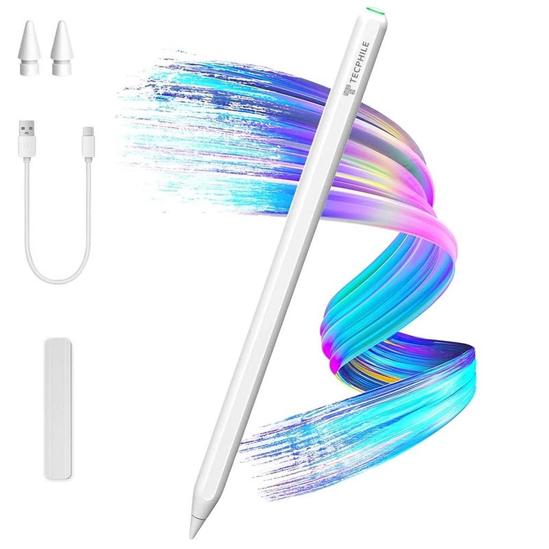 TECPHILE iPad Pencil for iPad Compatible with 10th Gen, iPad Pro 11/12.9, iPad Air 5th/4th Gen, Apple iPad 2018–2022 with Wireless Charging, Bluetooth, Palm Rejection & Tilt Sensitivity - Image 1