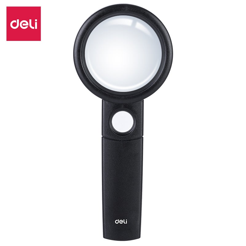 ديلي عدسة مكبرة يدوية 3× / 5× بعدستين مقاس 45 مم لون أسود - Image 1