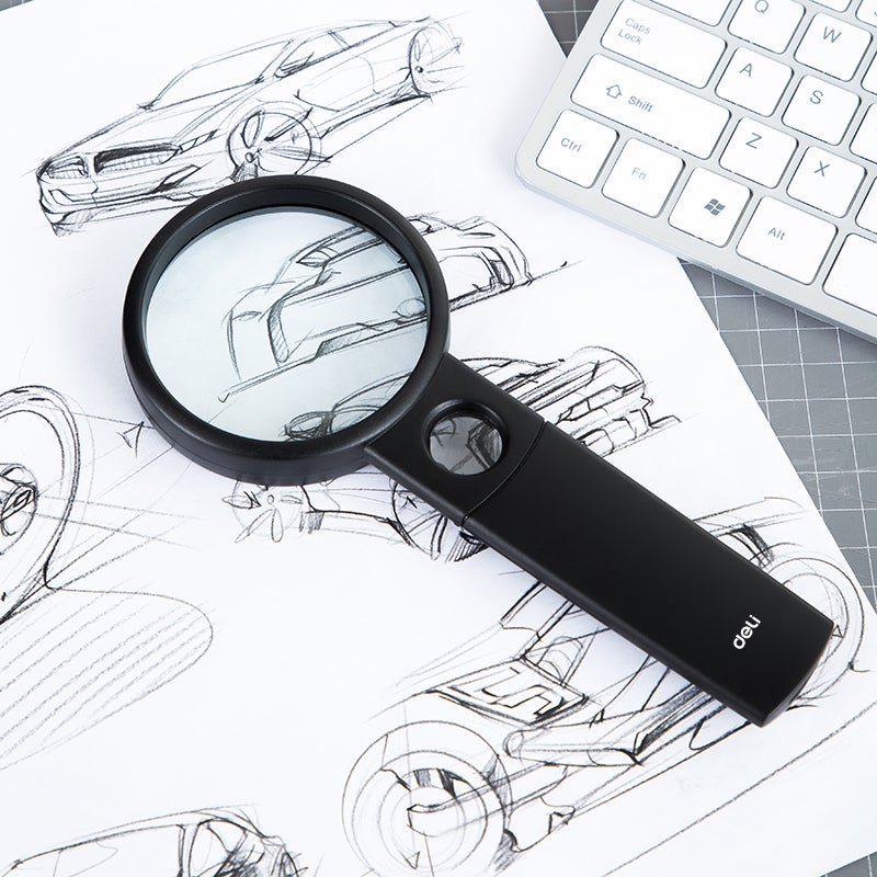 ديلي عدسة مكبرة يدوية 3× / 5× بعدستين مقاس 45 مم لون أسود - Image 4