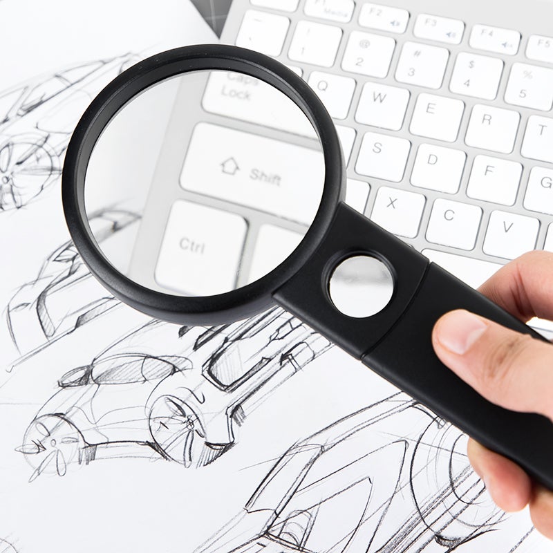 ديلي عدسة مكبرة يدوية 3× / 5× بعدستين مقاس 45 مم لون أسود - Image 3