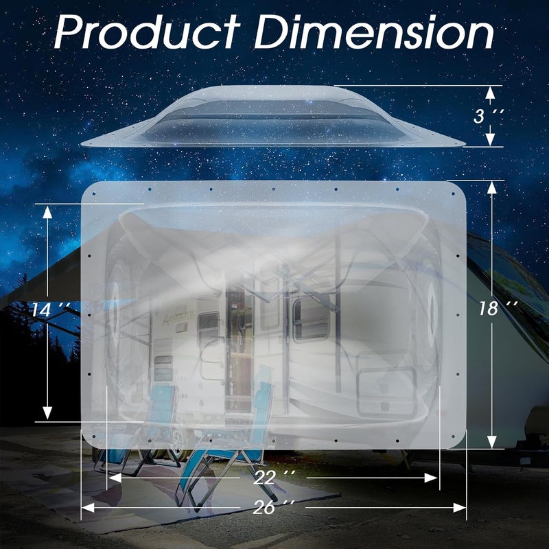 XMK RV Skylight Replacement Cover 18" x 26" - Image 3