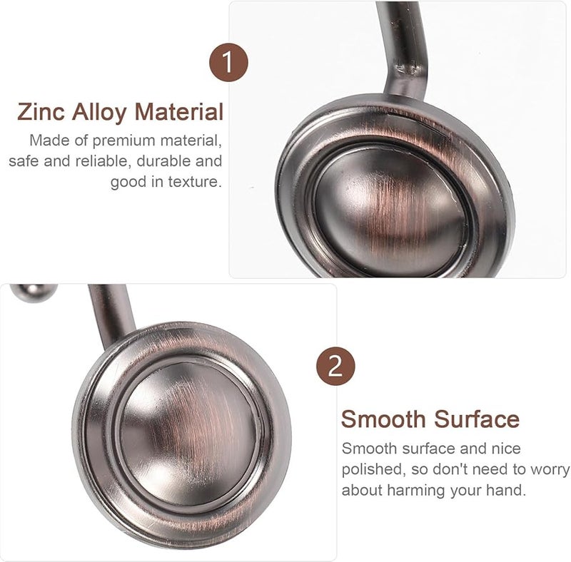 Antique Bronze Shower Curtain Hooks 12Pcs Rust Resistant Bathroom Accessories - Image 5