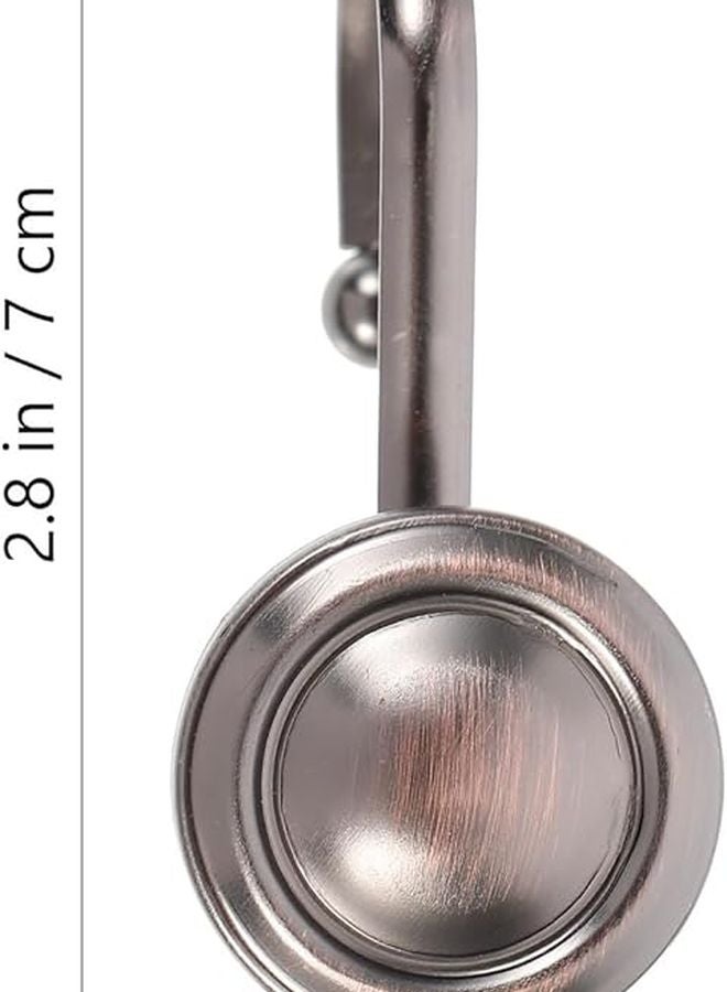 Antique Bronze Shower Curtain Hooks 12Pcs Rust Resistant Bathroom Accessories - Image 4