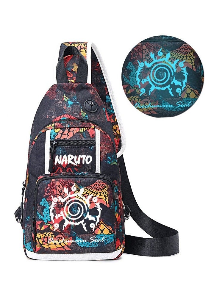 Naruto Chest Bag Men's Cross-body Small Backpack Shoulder Bag Luminous Cross-body Bag - Image 1