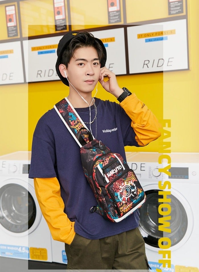 Naruto Chest Bag Men's Cross-body Small Backpack Shoulder Bag Luminous Cross-body Bag - Image 2