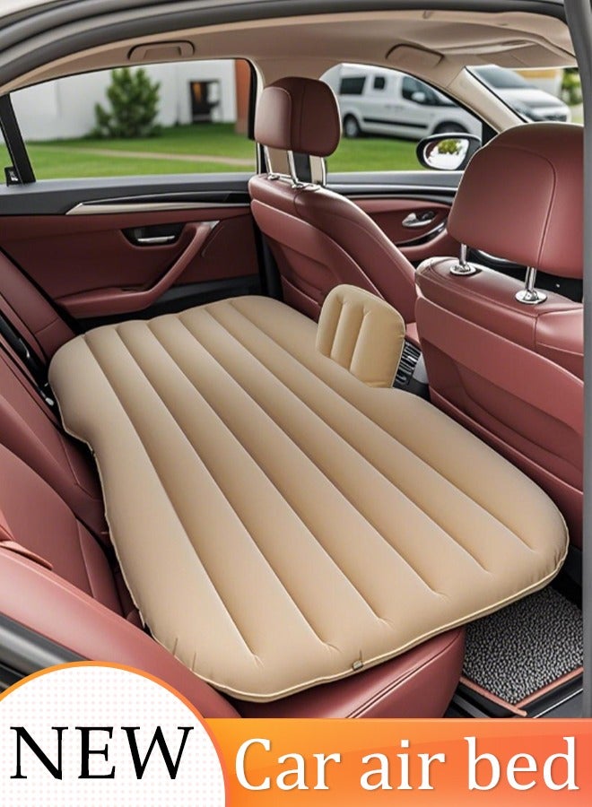 Car Inflatable Air Mattress Cushion Bed PVC Flocking Fabric Car Inflatable Mattress with Electric Pump Portable Thickened Travel Camping Air Cushion Bed Suitable for Home，Outdoor, and Travel ect  - Image 1