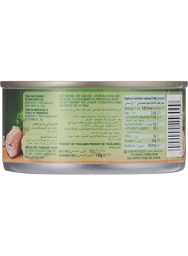 Del Monte Skip Jack Tuna Fish Chunks in Sunflower Oil, 185 gm