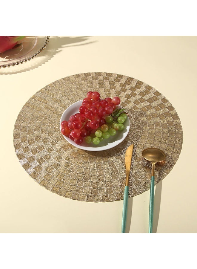 DB Innov. Golden Metallic Round Placemats,4 Pcs Vinyl Hollow Placemats, Non-Slip Stain Heat Resistant Place Mats for Dining Table, 15x15 Inch - Image 5