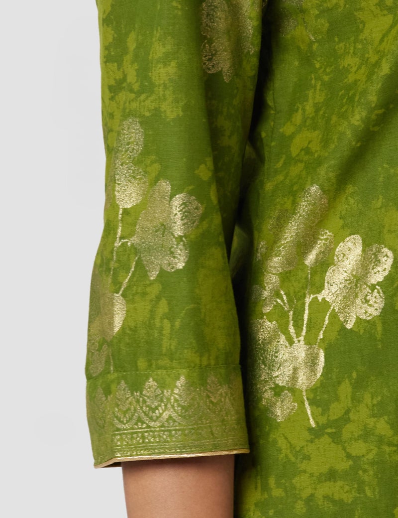 Biba Women Cotton Straight Printed Suit Set(SKDSKD8043E_S_Green) - Image 5