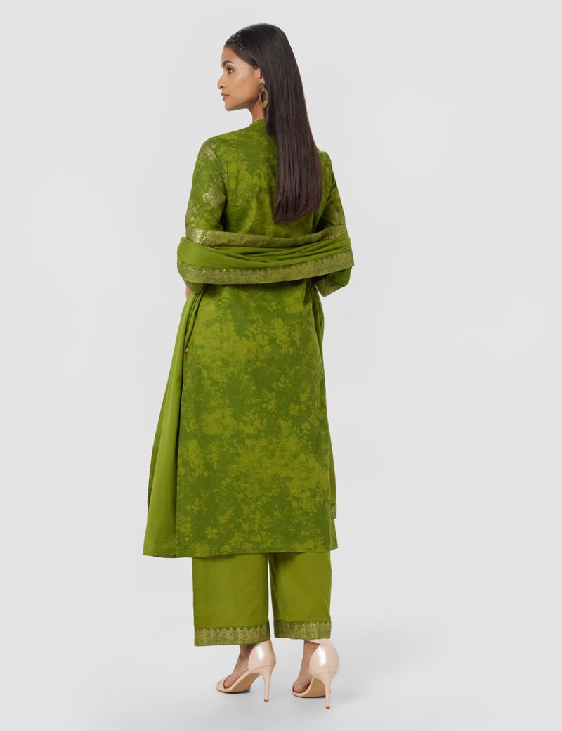 Biba Women Cotton Straight Printed Suit Set(SKDSKD8043E_S_Green) - Image 3