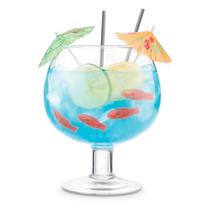 Final Touch Fishbowl Glass  Fun and Exciting Drink Serving Experience  13L Capacity  Ideal for Margaritas Daiquiris and More FTA1870