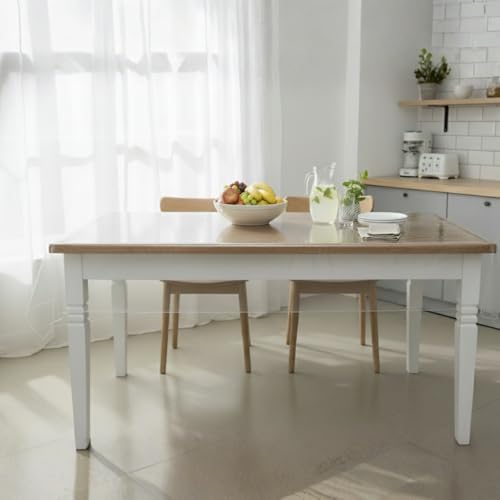 STITCHNEST PVC Transparent 8 Seater Dining Table Cover Without Lace, (60x90 Inches) - Image 2