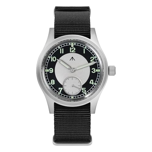 TACTICAL FROG Militado D12 Military Mens Watch VD78 Quartz Sapphire Crystal C3 Super Luminous 36mm Dial Military-Style Dress Watches, 100M Waterproof (White Dial/Black Nylon Strap) - Image 1