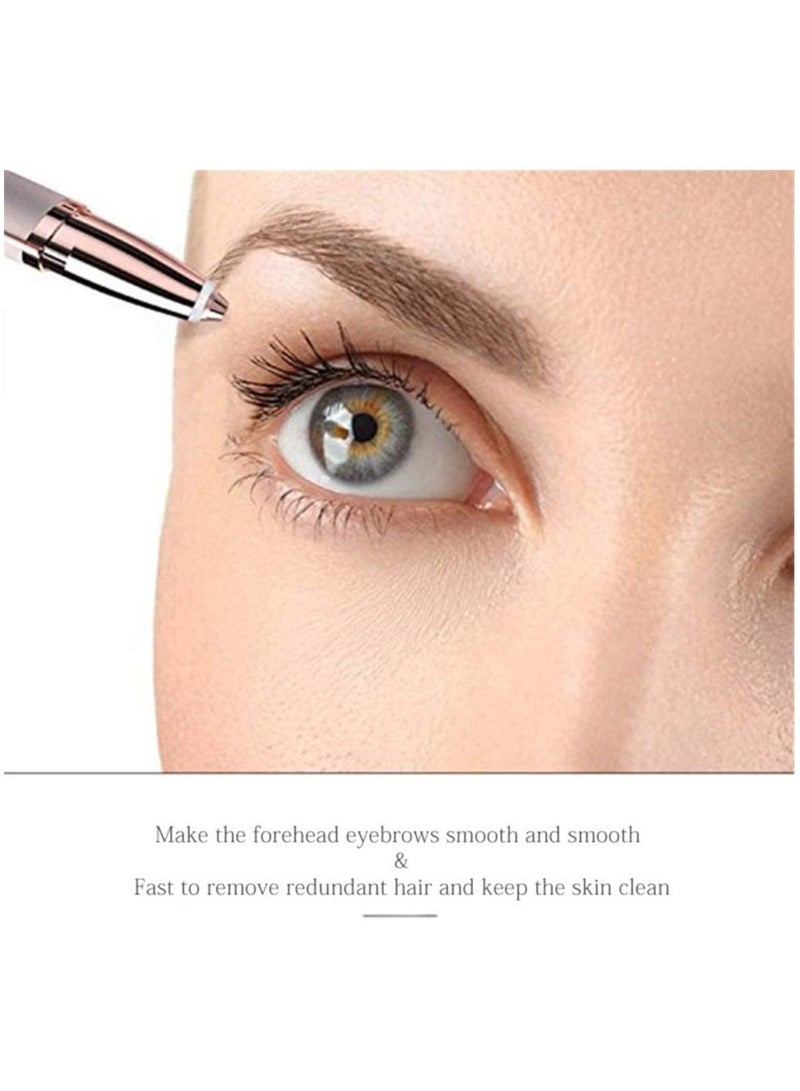 ELTRAZONE Multifunction Lipstick Eyebrow Trimmer Face Brows Hair Remover Epilator Pen Mini Electric Shaver Painless Eye Brow Epilator,Gold - Image 2