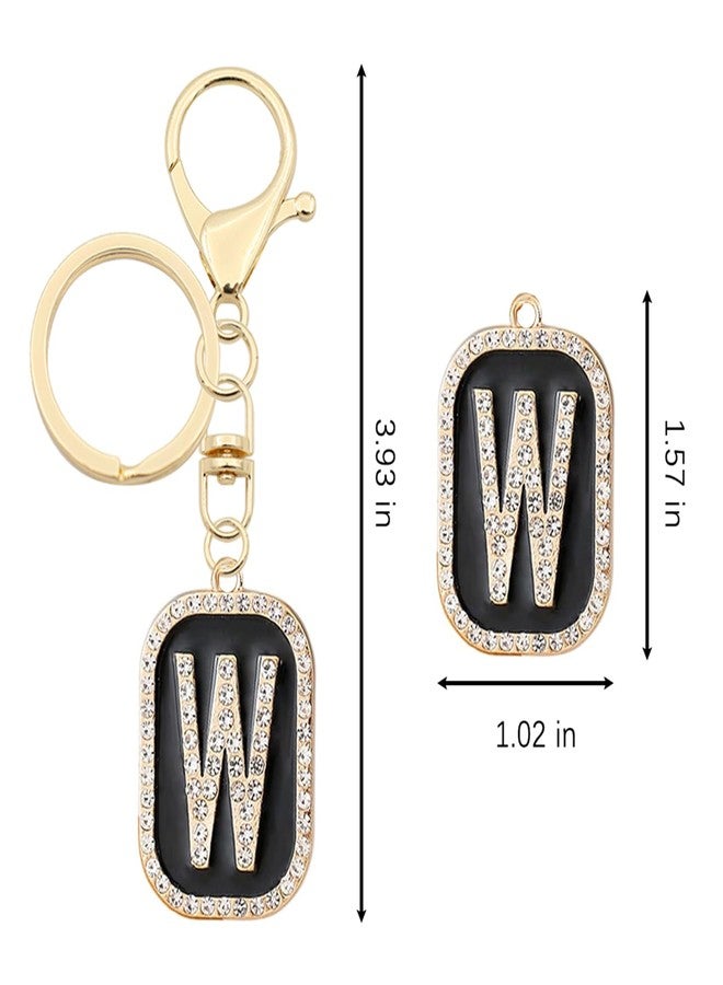 Elechobby Elegant Initial Letter Keychain for Women - Cute Charm for Handbag, Backpack & Car. Gift for Sister, Besties, Mom. (Black-S) - Image 3