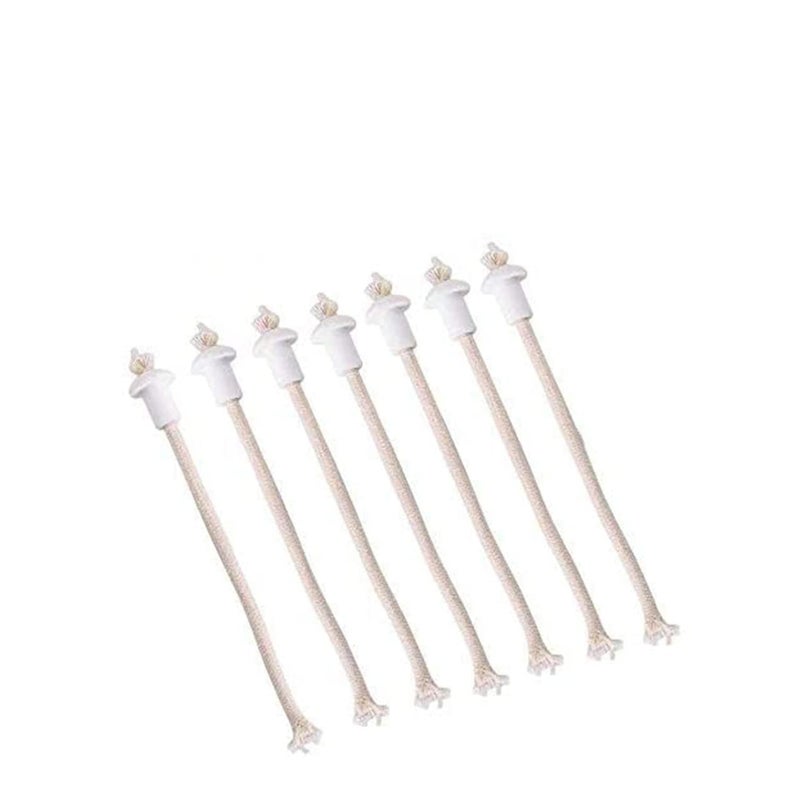 SOLARAE 7 pcs Lamp Wick Holder, Kerosene Wick Oil Lantern Wick, Heat-Resistant Wick Cotton Replacement with Ceramic Holders for Bottle Lamp Garden Torch Burner, Kerosene Wick - Image 1