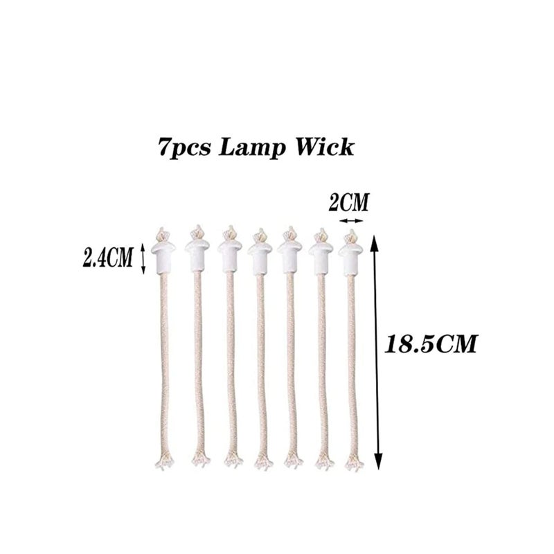 SOLARAE 7 pcs Lamp Wick Holder, Kerosene Wick Oil Lantern Wick, Heat-Resistant Wick Cotton Replacement with Ceramic Holders for Bottle Lamp Garden Torch Burner, Kerosene Wick - Image 4
