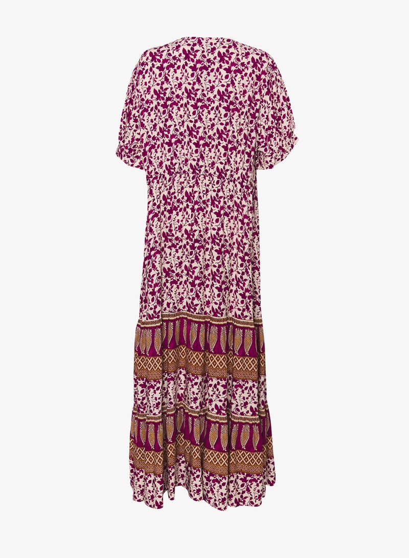 Ginger Plus Boho Floral Print A Line Dress - Image 3