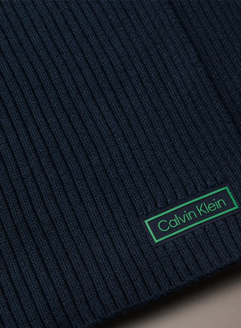 CALVIN KLEIN Casual Patch Chunky Rib Scarf