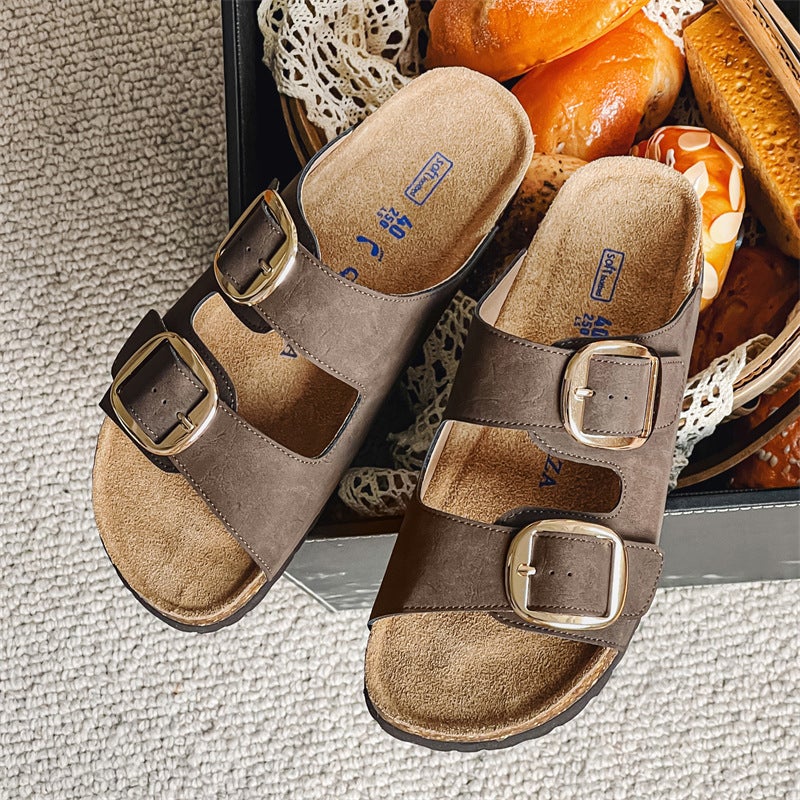 2024 Sandals Lovers Genuine Leather High Version Soft Sole Slippers Slip-In Breathable Lazy Shoes - Image 4