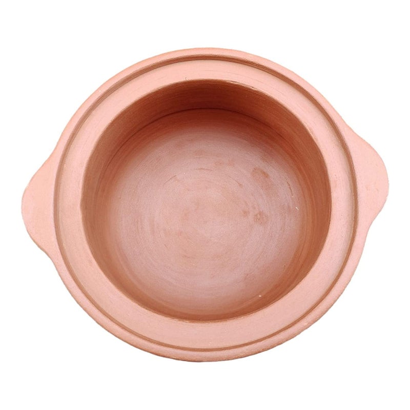 EZAHK EZAHK Earthen Clay Handi with Lid, Clay Pot for Cooking, Curry Dal, Serving, Natural & Traditional (1.5 L) - Brown - Image 4
