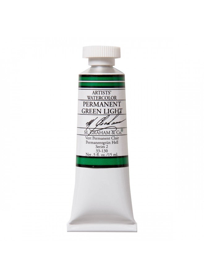M. Graham & Co. M. Graham 1/2-Ounce Tube Watercolor Paint, Permanent Green Light
