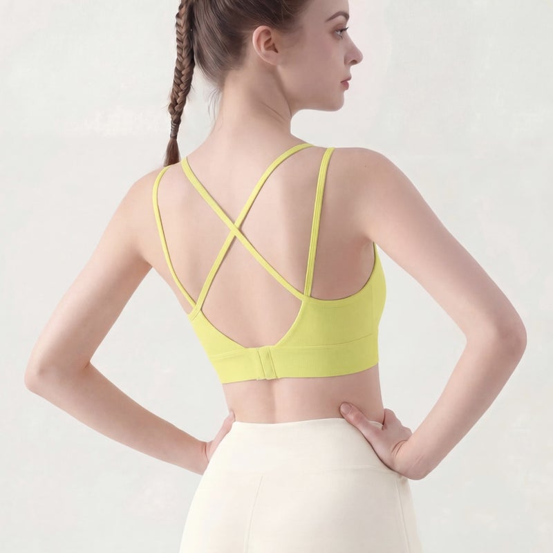 Women's Contrast Racerback Sports Bra for Running, Yoga & Gym - Image 4