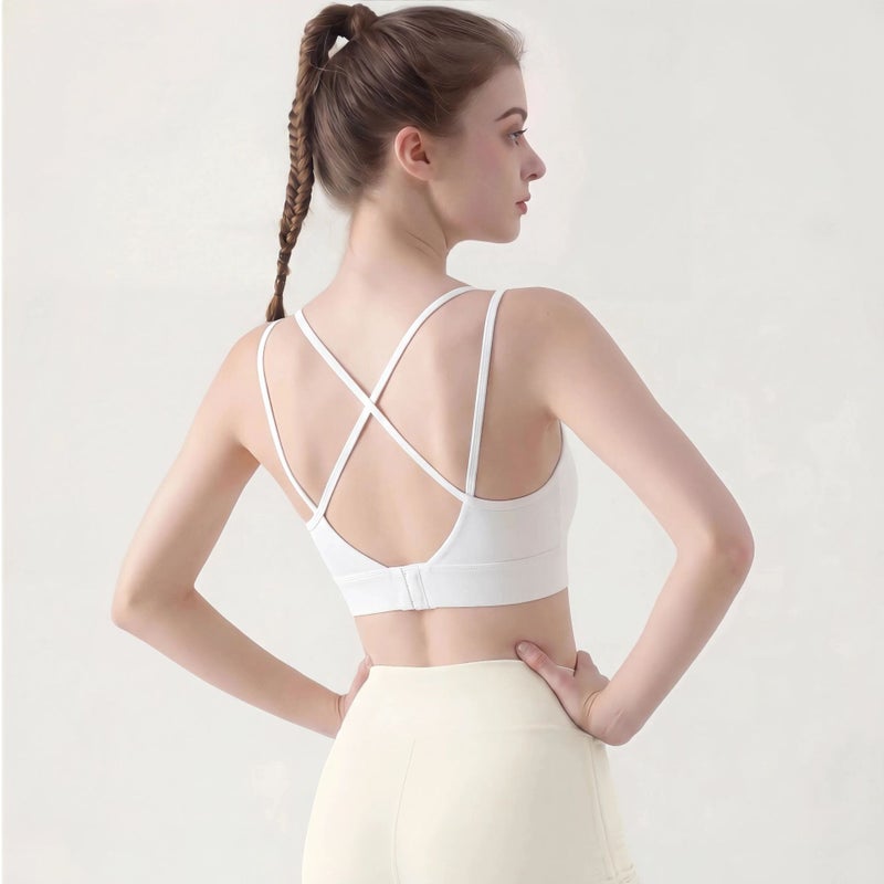 Women's Contrast Racerback Sports Bra for Running, Yoga & Gym - Image 2