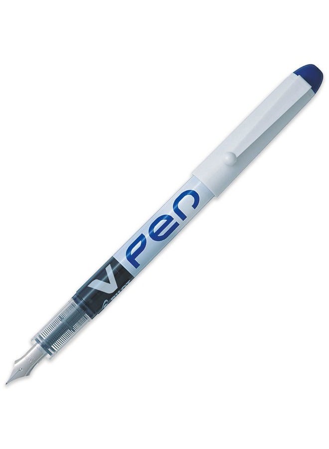 PILOT V PEN - Erasable Disposable Fountain Pen - 0.6mm Nib Tip - Medium Line - Wallet Pack of 5 - Blue Ink - Image 5
