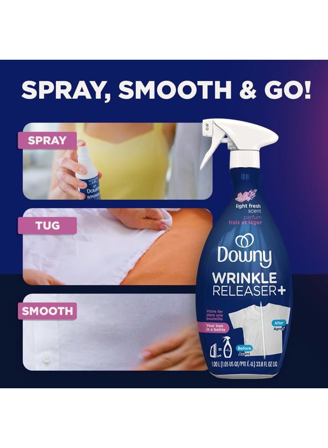 Downy سبراي إزالة التجاعيد بلس، مزيل الستاتيك، مزيل الروائح، معطر الأقمشة ومساعد الكي، برائحة خفيفة ومنعشة، 3 أوقية سائلة، عبوة واحدة - Image 3