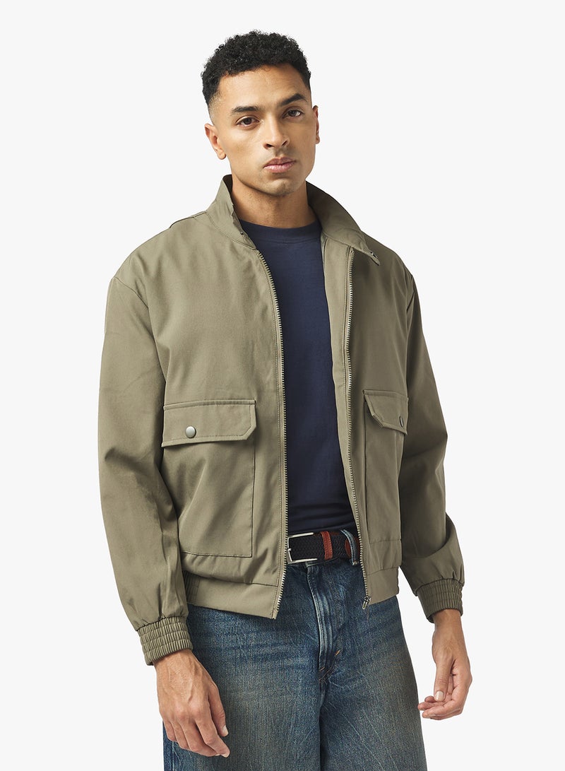 BRAVE SOUL Harrington Zip Through Jacket - Image 1