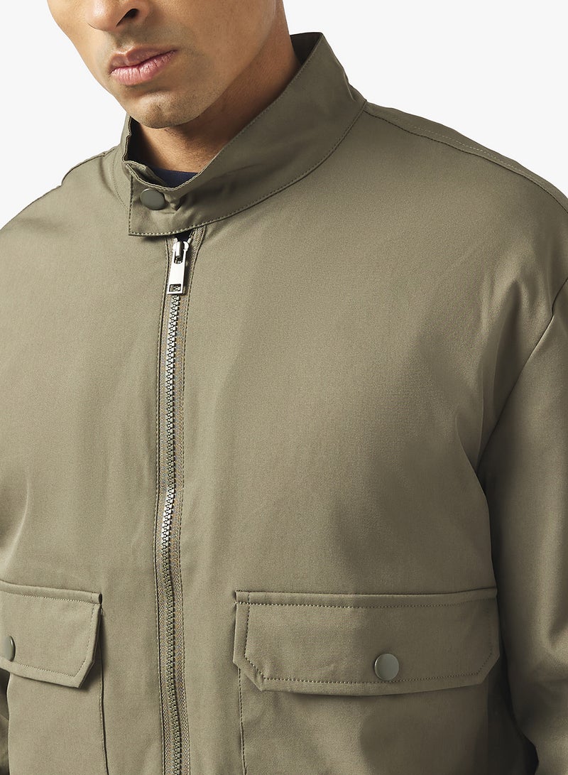 BRAVE SOUL Harrington Zip Through Jacket - Image 3