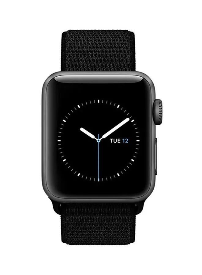 Apple Watch 42mm 44mm 45mm Nylon Sport Loop Band Compatible with iWatch Series 7/SE/6/5/ Black - Image 2