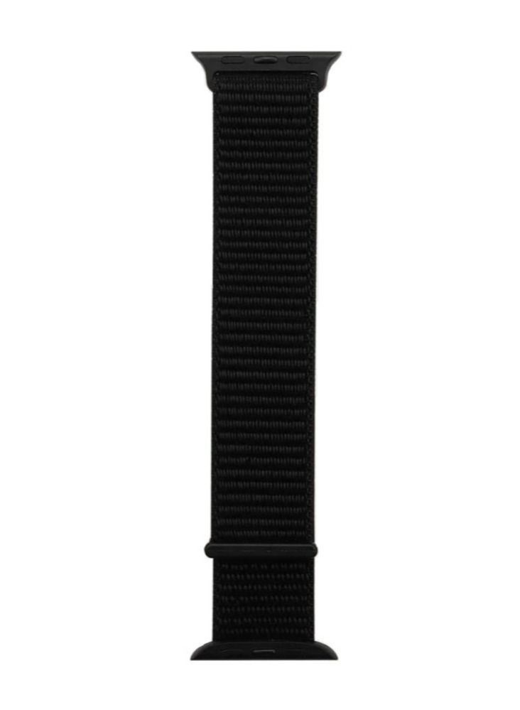 Apple Watch 42mm 44mm 45mm Nylon Sport Loop Band Compatible with iWatch Series 7/SE/6/5/ Black - Image 4