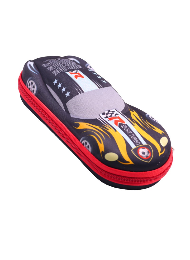 Cool Black Race Car Pencil Box for Boys - Shockproof School Supplies with Rounded Corners, Durable Car Shape Design for Kids 3-12 Years  - Image 4