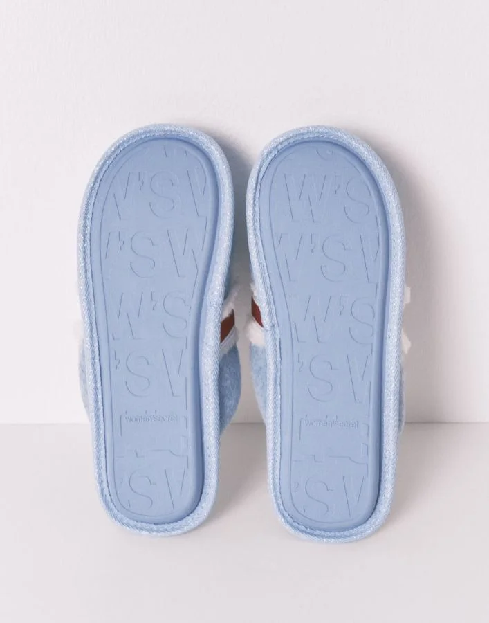women'secret Blue Mickey Print Slippers