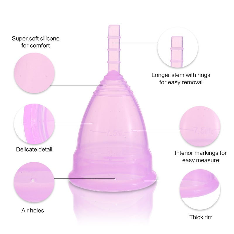 Reusable Silicone Menstrual Cup Period Soft Medical Cups Small Large Size Optional - Image 5
