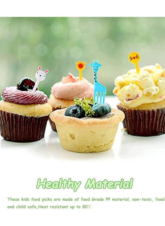 90-Piece Animal Food Fruit Forks for Kids Lunch Box Fruit Fork Mini Cute Cartoon Toothpick Plastic Sticks Bento Box Decor for Children Party Supplies  - Image 3