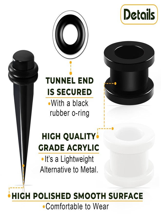 BIG GAUGES 3 Pairs Black Acrylic White 4g Gauge 5mm Taper Expander screw-fit flesh Tunnel Piercing Jewelry Stretcher Ear Plugs BG12670 - Image 3
