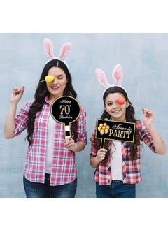 Theme My Party Theme My Party 70TH Milestone Party Selfie Photo Booth Picture Frame and Props - Printed ON Sturdy Material  - Image 3