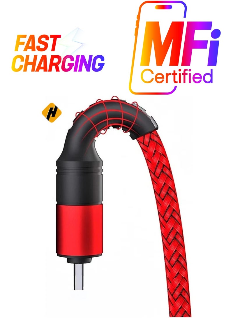 HuHa Nylon fast charging cable, 3A lighting charger cable, CE, FCC, ROSH Certified, compatible with iPhone13 /iPhone13 mini/iPhone 13 Pro/iPhone13 Pro Max (Yellow, 1.2M) - Image 1