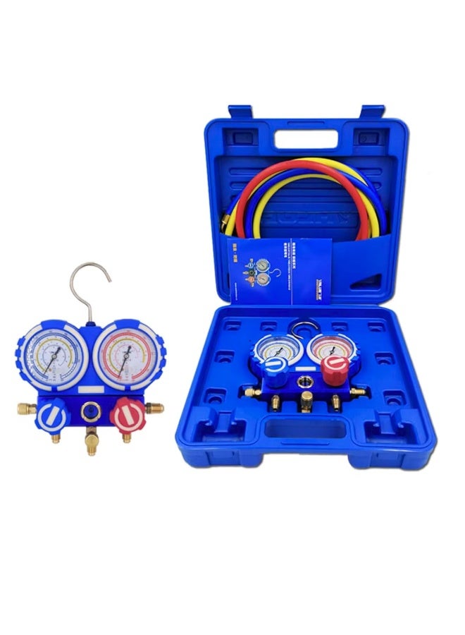 Double Gauge Manifold Gauge Value Set with Hoses for R-22 R-134 R404 Vlue - Image 4