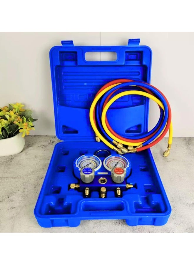 Double Gauge Manifold Gauge Value Set with Hoses for R-22 R-134 R404 Vlue - Image 5