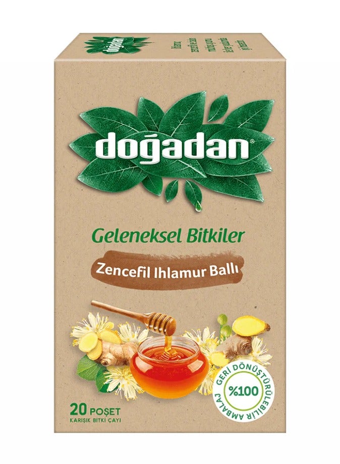 dogadan Ginger, honey and lime tea, 20 sachets - Image 1