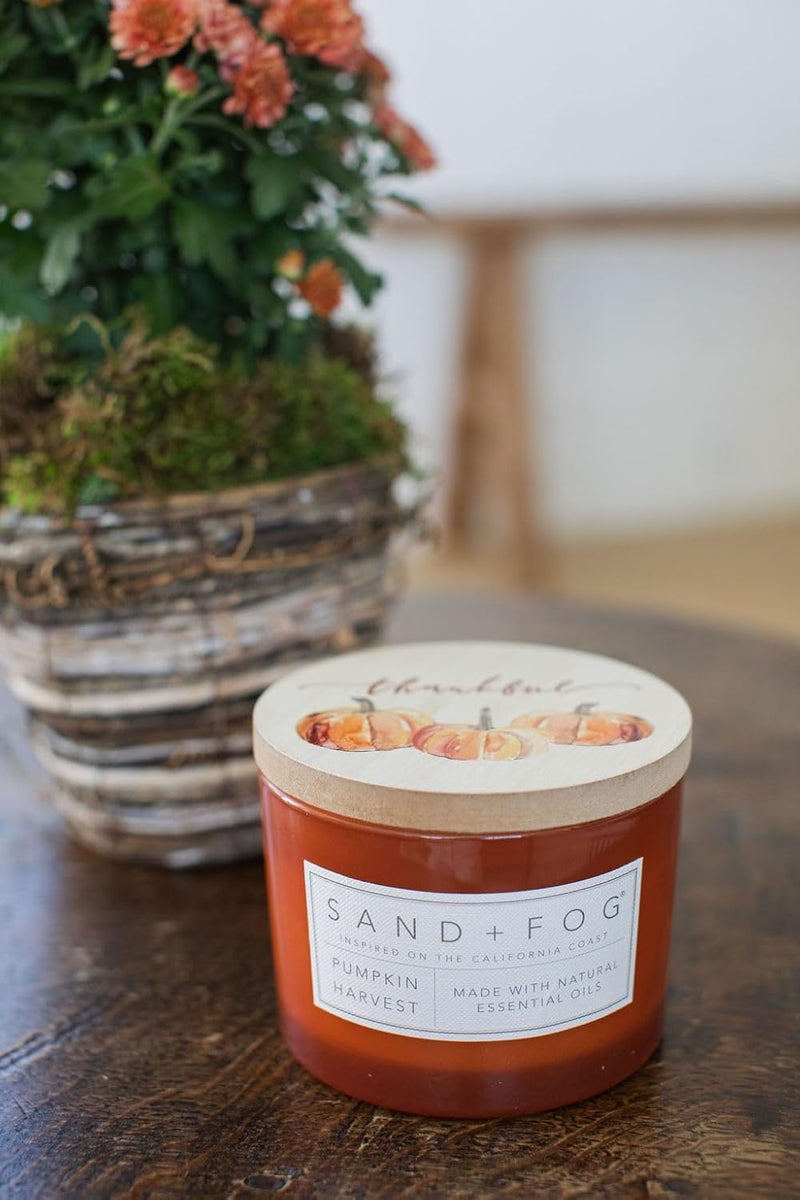 Sand + Fog Scented Candle - Pumpkin Harvest – Additional Scents and Sizes – 100% Cotton Lead-Free Wick - Luxury Air Freshening Jar Candles - Perfect Home Decor – 12oz - Image 5