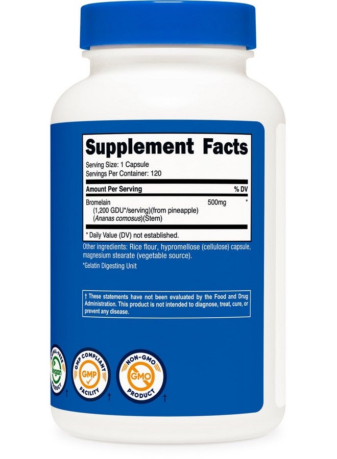 نيوتريكوست بروميلين ٥٠٠ ملغ، ١٢٠ كبسولة نباتية - بروميلين (١٢٠٠ وحدة دولية)، غير معدل وراثيًا، خالٍ من الغلوتين - Image 5