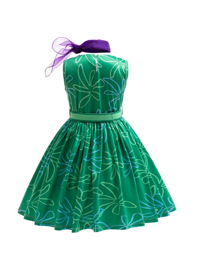 general Children's skirt Inside Out 2 cosplay Solid color sleeveless girls performance cosplay Dress - Image 3