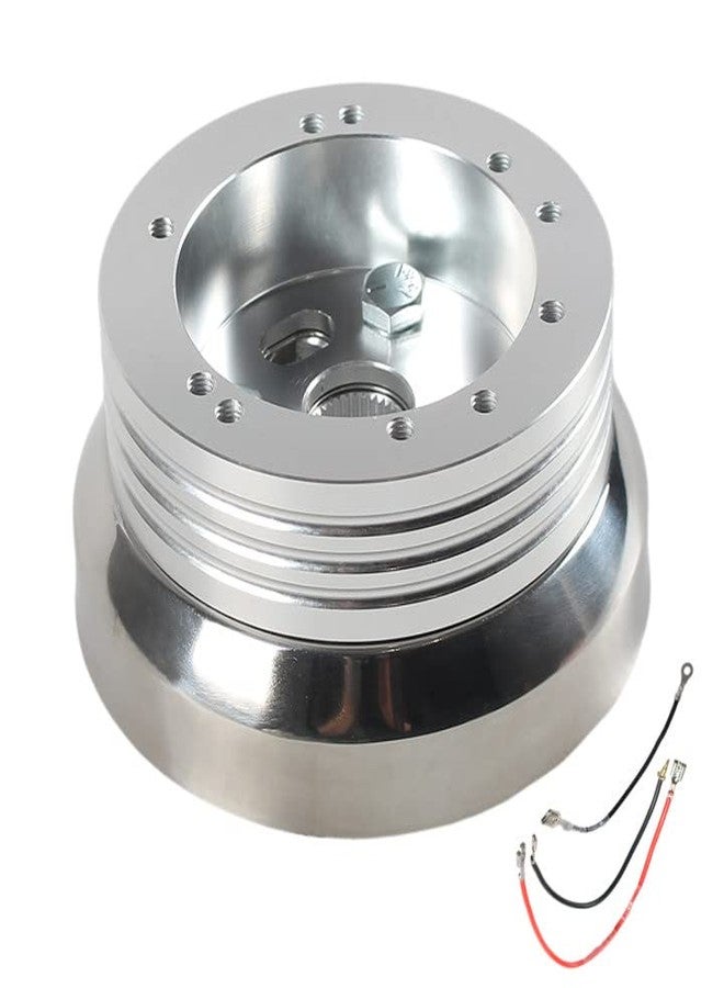 Yiuiy 5 6 Hole Billet Steering Wheel Hub Adapter Compatible With 1969 1994 Gm Chevrolet Models Silver